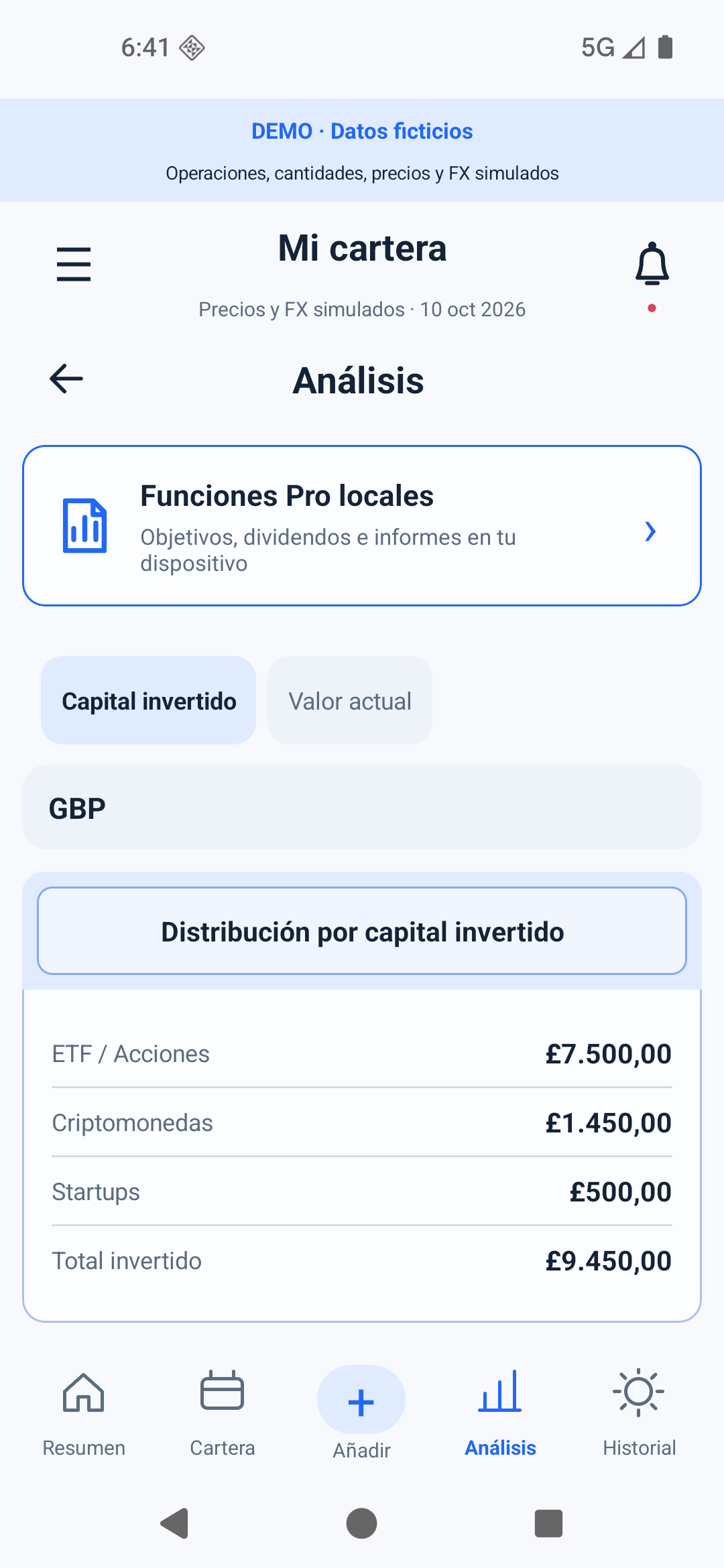 Análisis de MiCartera · datos ficticios DEMO